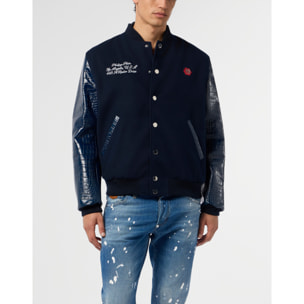 PHILIPP PLEIN Varsity Bomber Cocco Sleeves Los Angeles