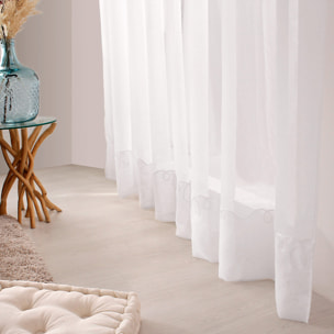 Voilage uni brodé Cornely - Blanc