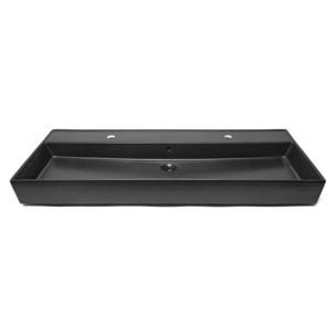 Lavabo SAT Infinitio 121,4x46,9 cm noir mat deux trous pour robinetterie (SATINF12046BKM)