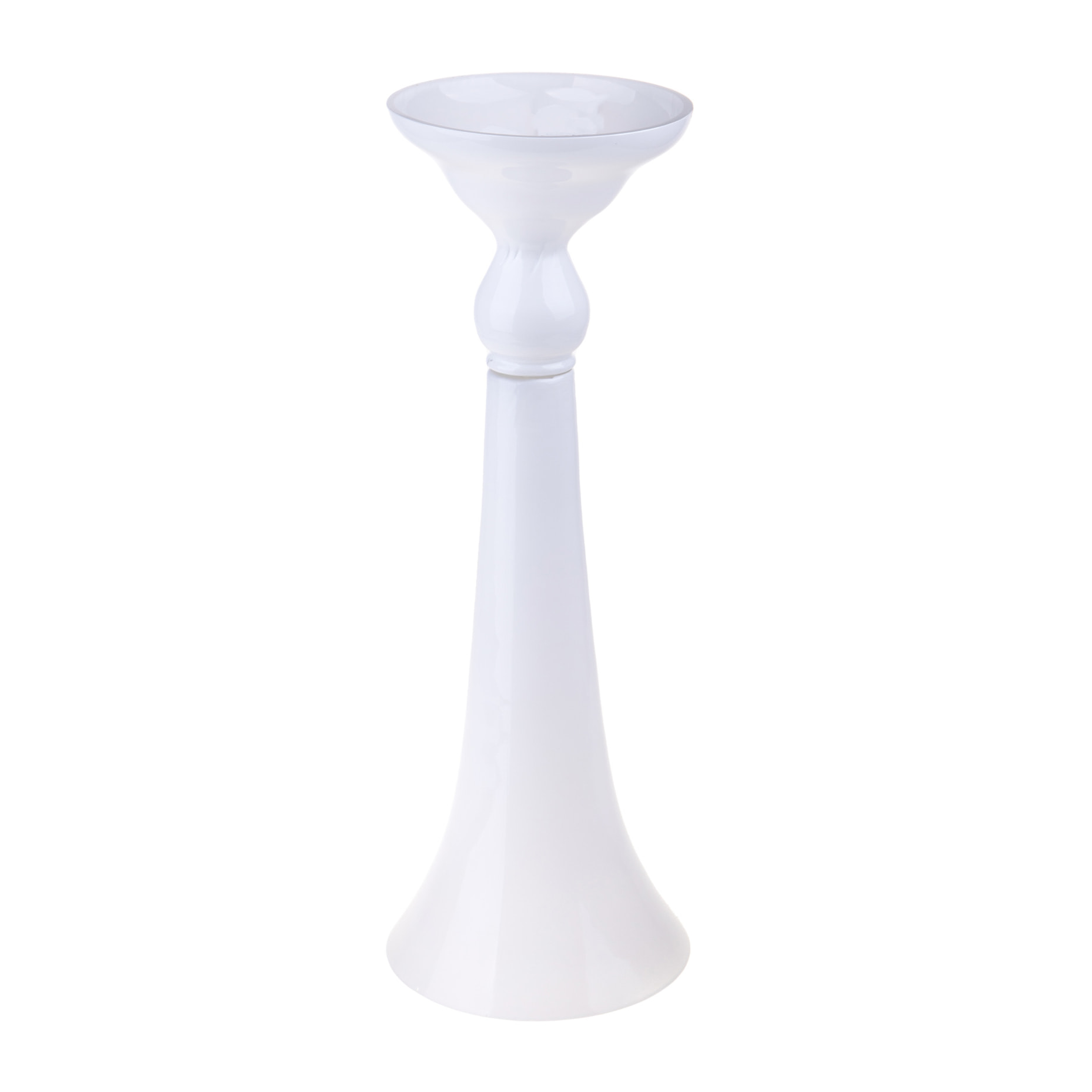 Vaso A Cono Con Piedistallo. Altezza 60 Cm - Pezzi 1 - 20,5X60X20,5cm - Colore: Bianco - Bianchi Dino - Decori Casa E Complementi