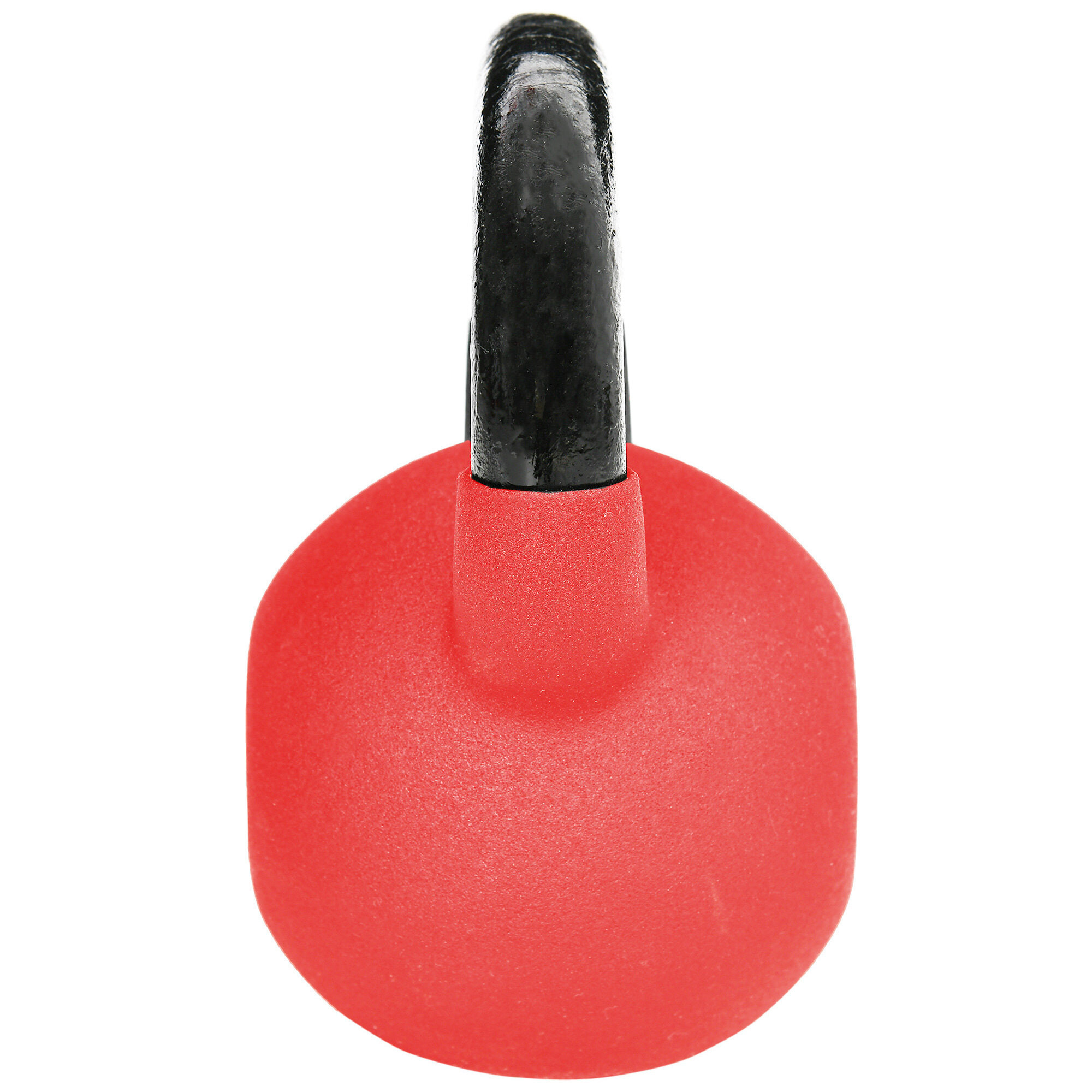 Kettlebell 10 Kg en métal large poignée antidérapante fond plat rouge noir