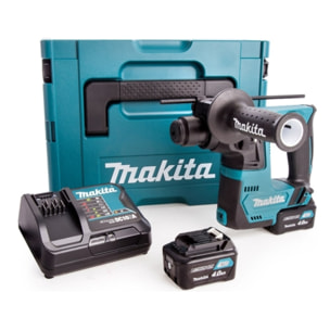 Taladro SDS-Plus 12 V CXT Li-Ion 4 Ah 14 mm MAKITA - 2 baterías, cargador, maletín - HR140DSMJ