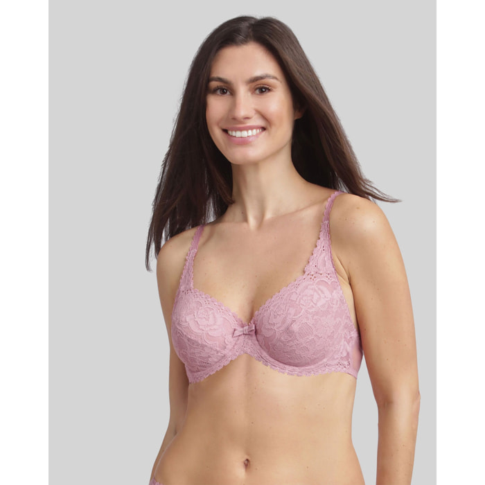 Sujetador con aro de encaje reciclado floral