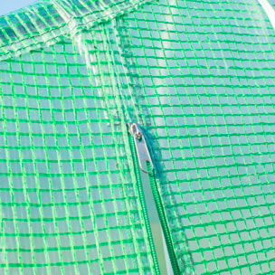 Invernadero de Jardín 6x3x2 m Tipo Túnel para Cultivo Plantas Verduras con 8 Ventanas Transpirables y Puerta Enrollable con Cremallera Acero Verde