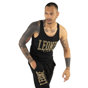 Camiseta de tirantes de hombre Leone Stripe Gold de algodón elástico