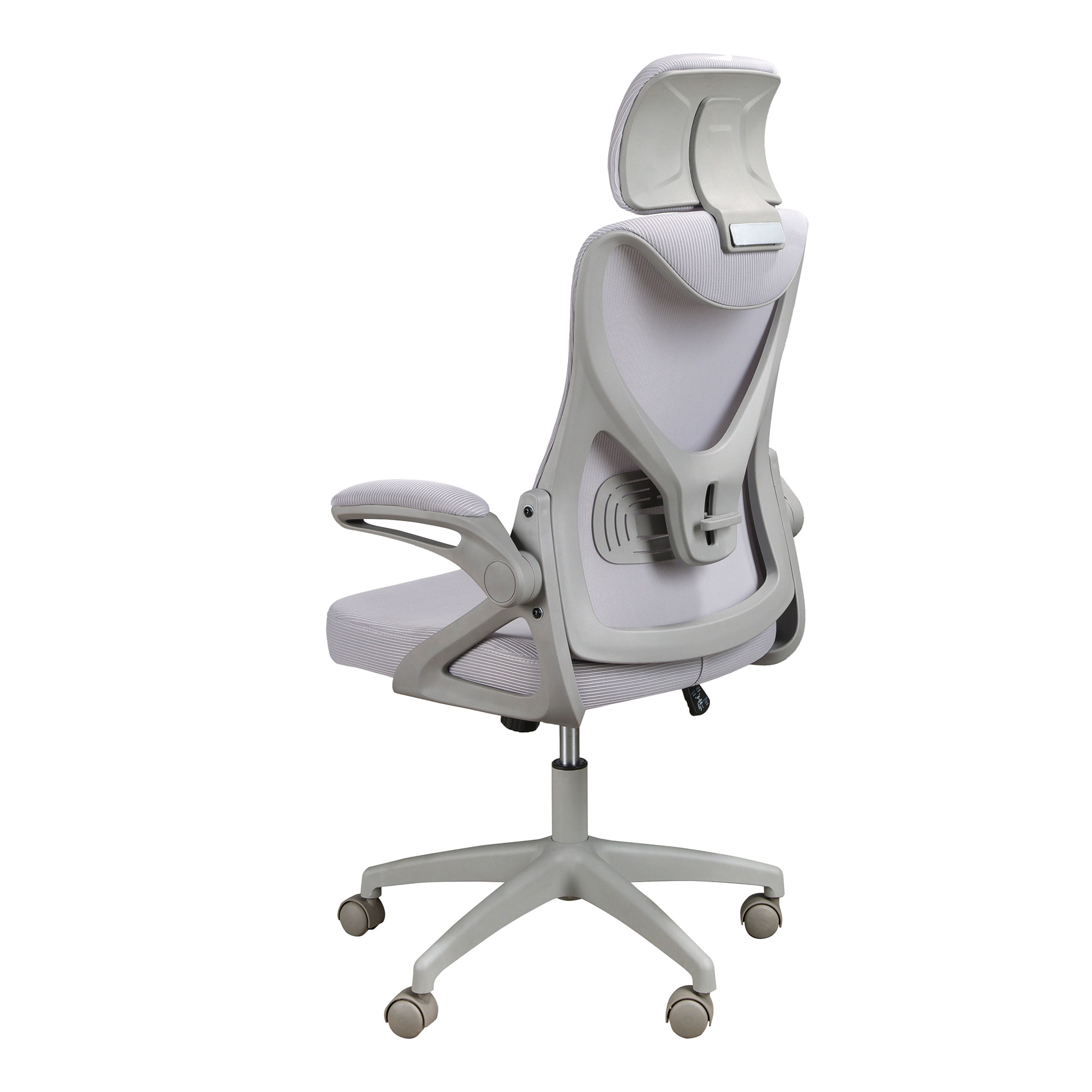 Silla Angel Cerdá oficina giratoria con asiento y respaldo tapizado en tela gris 63x62x119cm