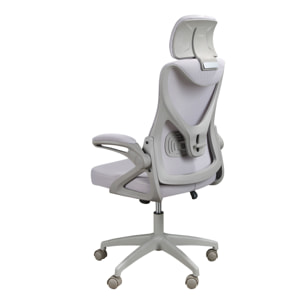 Silla Angel Cerdá oficina giratoria con asiento y respaldo tapizado en tela gris 63x62x119cm