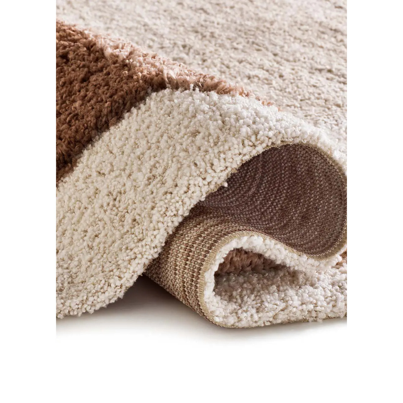 EMBER Alfombra infantil shaggy escandinava Beige y Rosa, varias medidas disponibles.