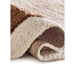 EMBER Alfombra infantil shaggy escandinava Beige y Rosa, varias medidas disponibles.