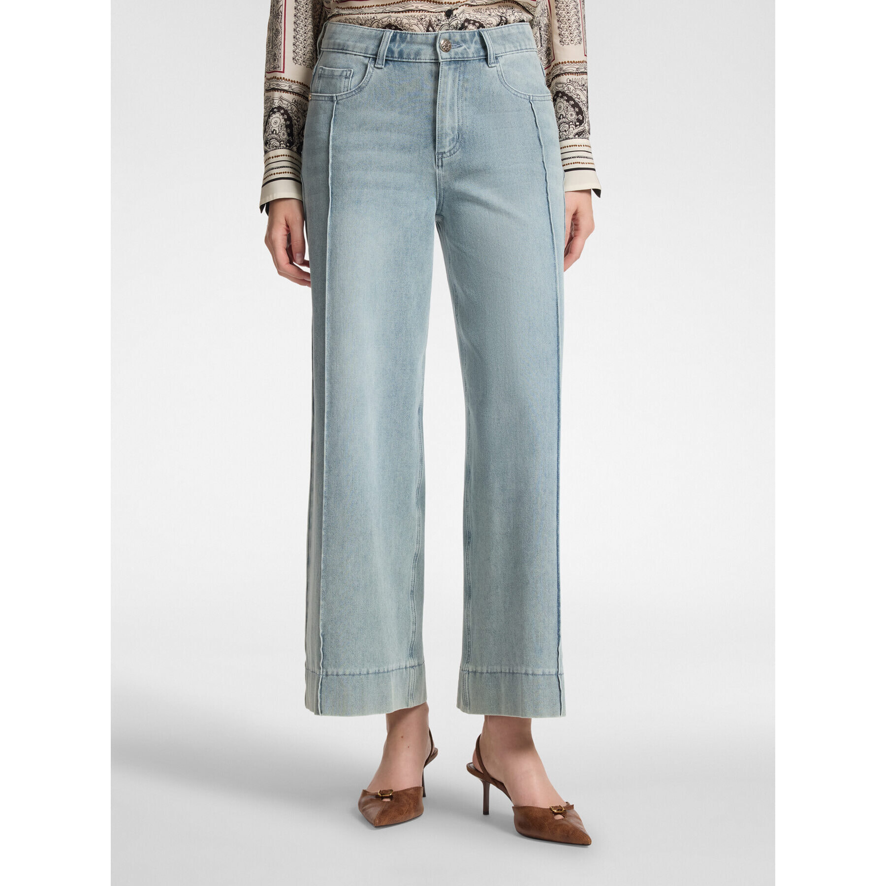 Elena Mirò - Jeans washed wide leg "Mary" - Blu