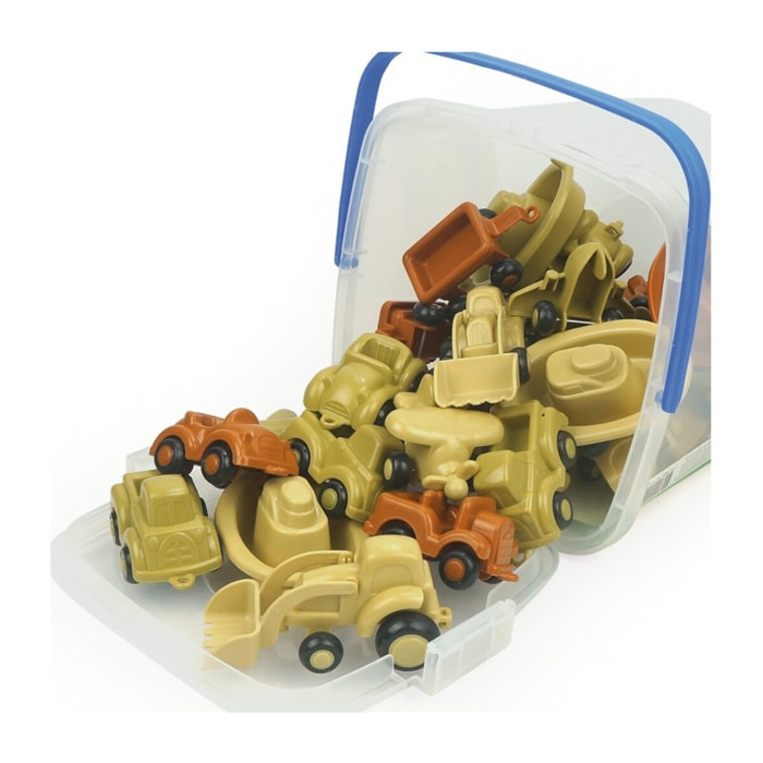 EARTH COLORS MINI CHUBBIES BUCKET (10 MOD.) - 30 piece - JUGUETE DE EMPUJAR - TIRAR