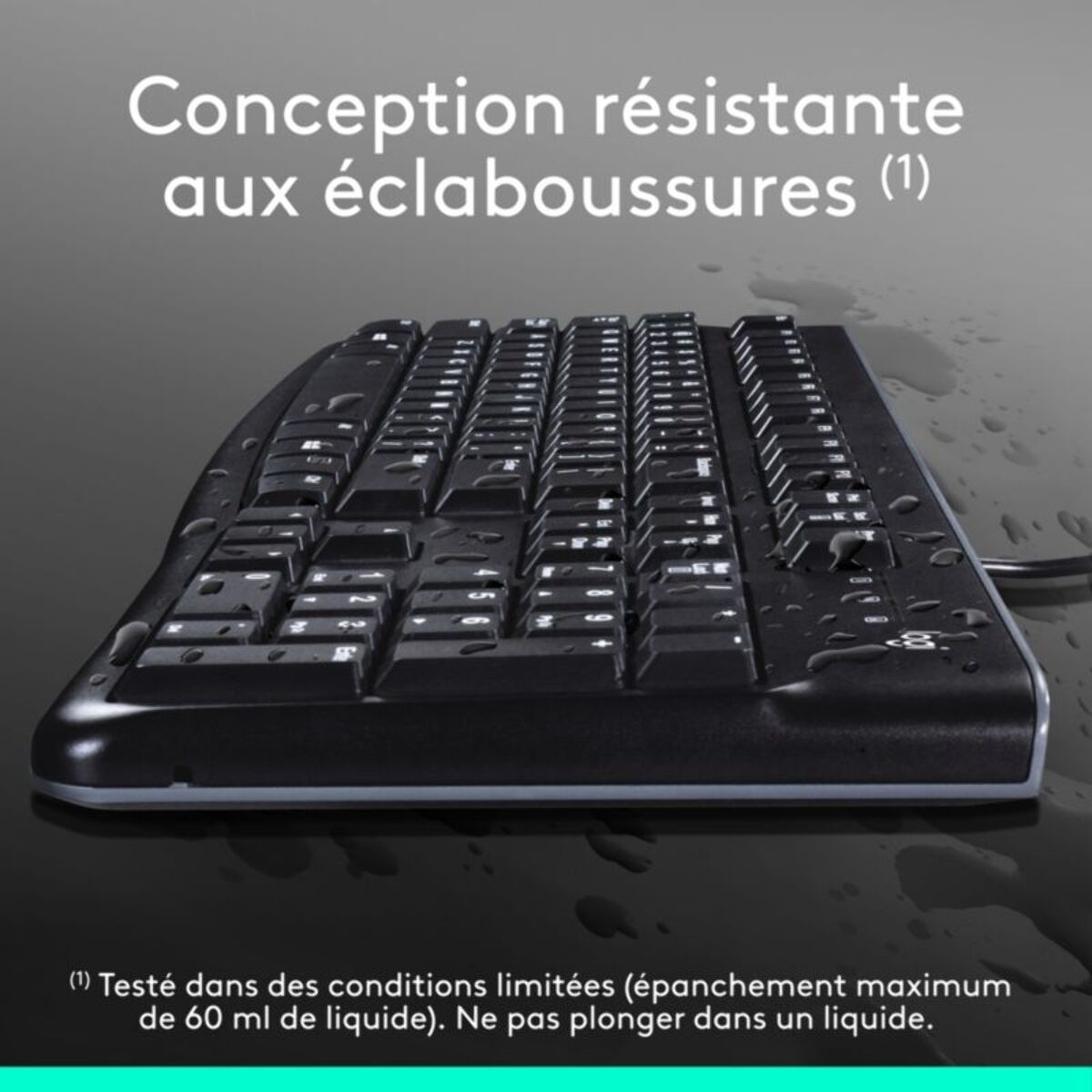 Clavier filaire LOGITECH K120 USB touches silencieuses