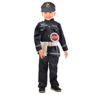 Travestimento Costume Carnevale Vigile Urbano Con Accessori Bambino