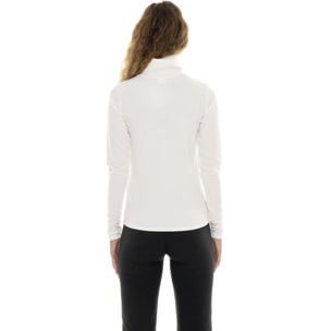 Camiseta de manga larga con cuello alto acanalada "Pearl" para mujer