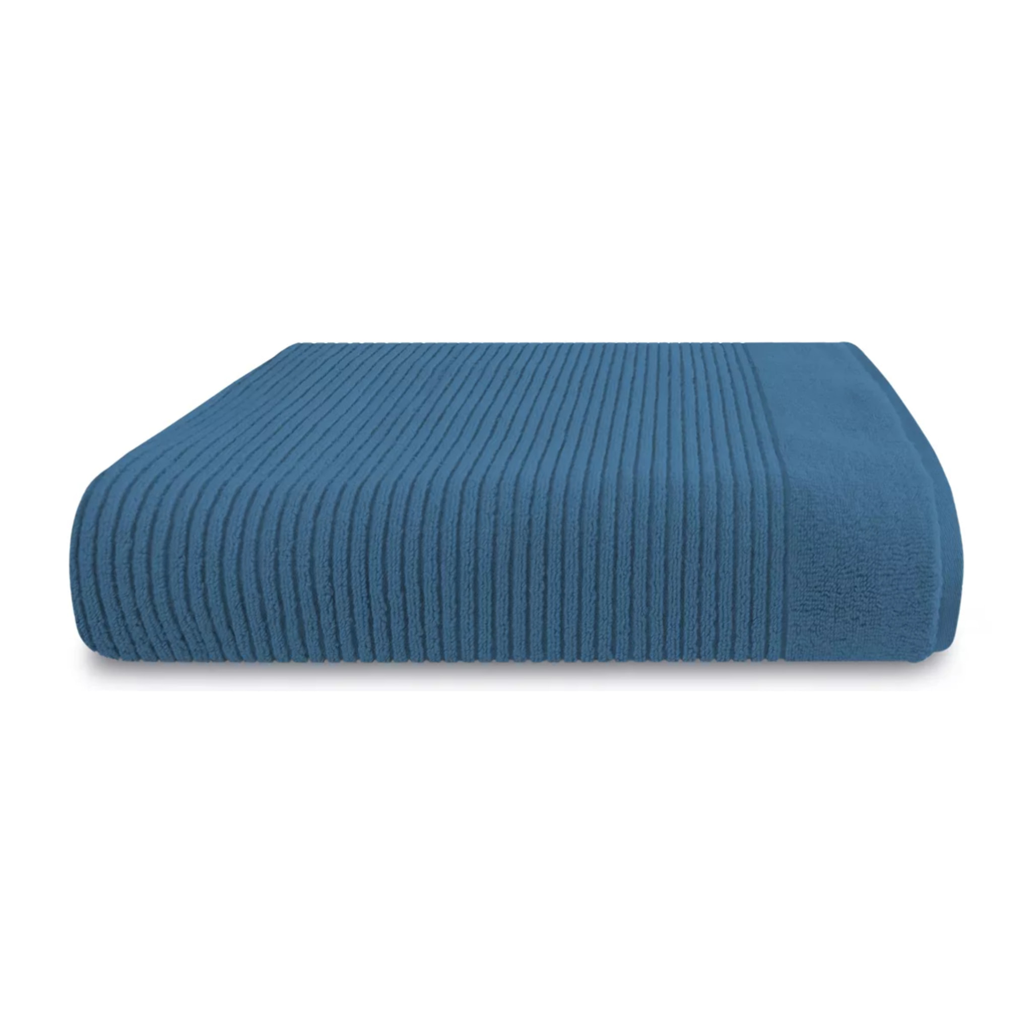 Drap de bain pur coton 575 g/m² uni bleu Vitae denim