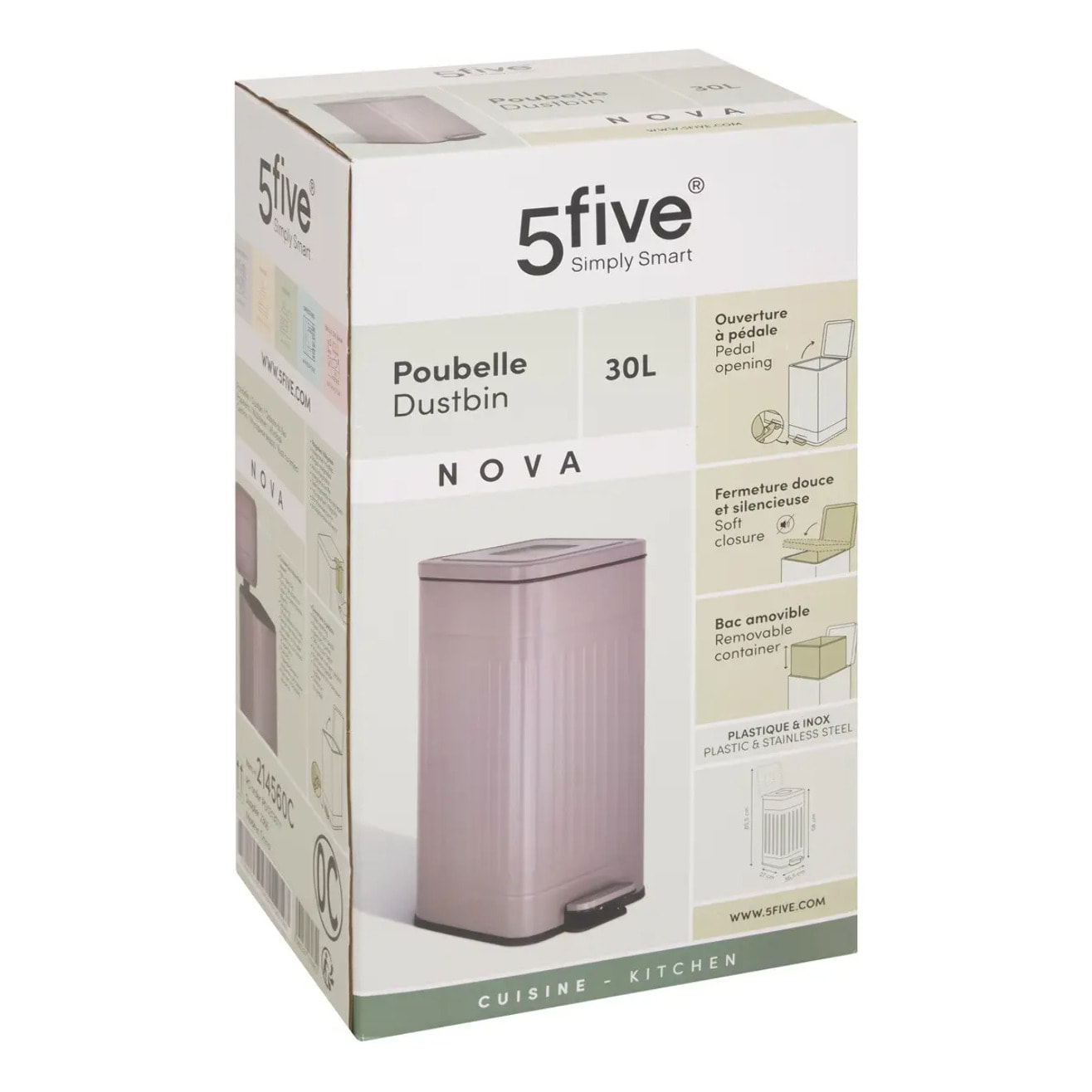 Poubelle Nova avec Pedale 30L 35x27x58 cm