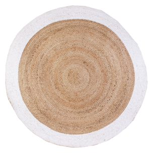 Tapis Jute Bord Blanc 120cm