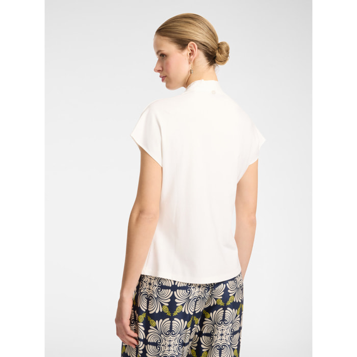Elena Mirò - Camiseta con cuello alto - Blanco