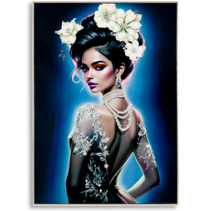 DIPINTO SU TELA LACCATO ISABEL C/CORNICE -B- CM 72X4X102