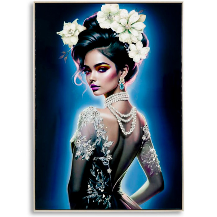 DIPINTO SU TELA LACCATO ISABEL C/CORNICE -B- CM 72X4X102