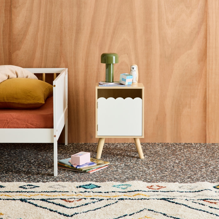 Table de chevet enfant décor bois 1 porte AZUR