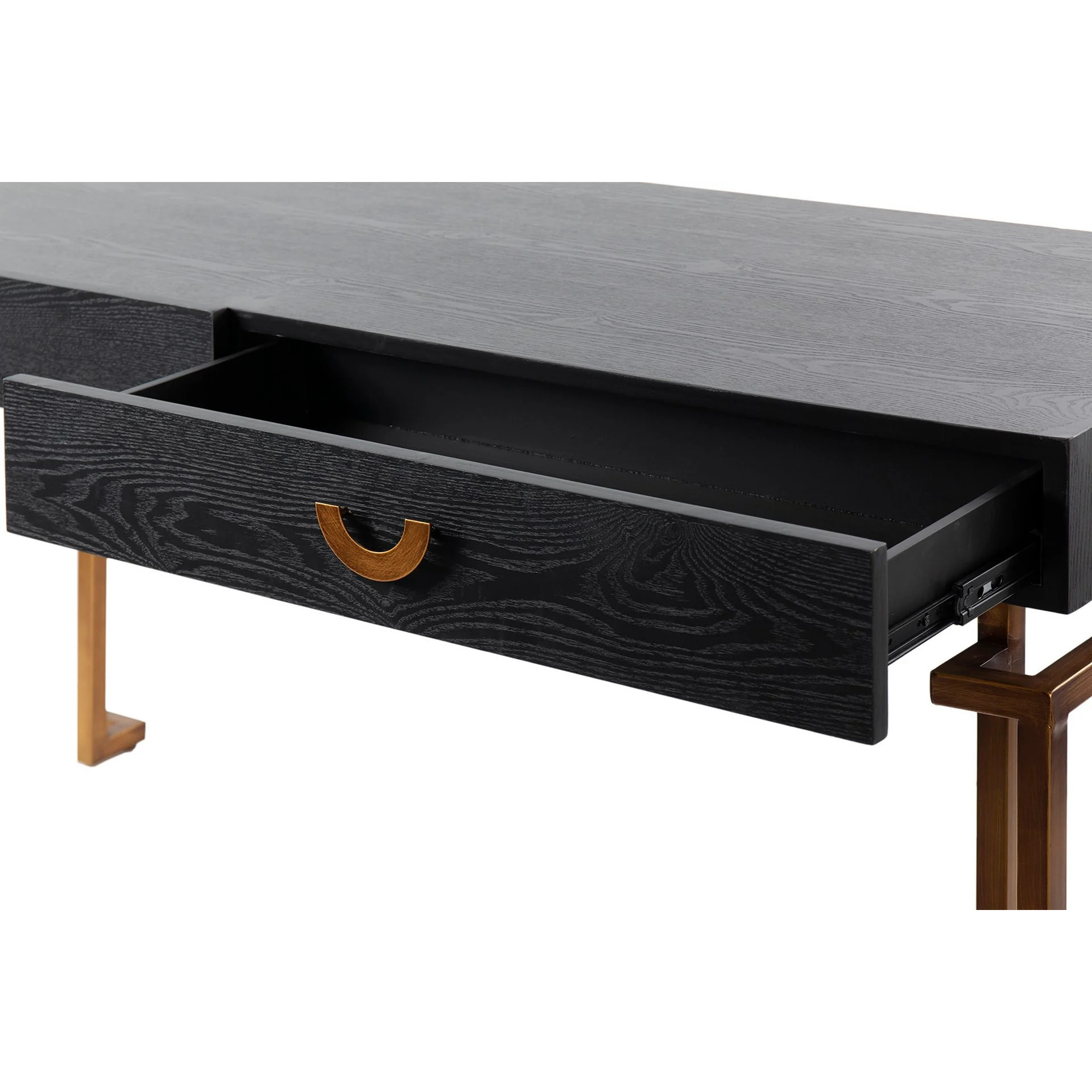 Escritorio Madera-metal Negro-dorado 150x60x77,3cm