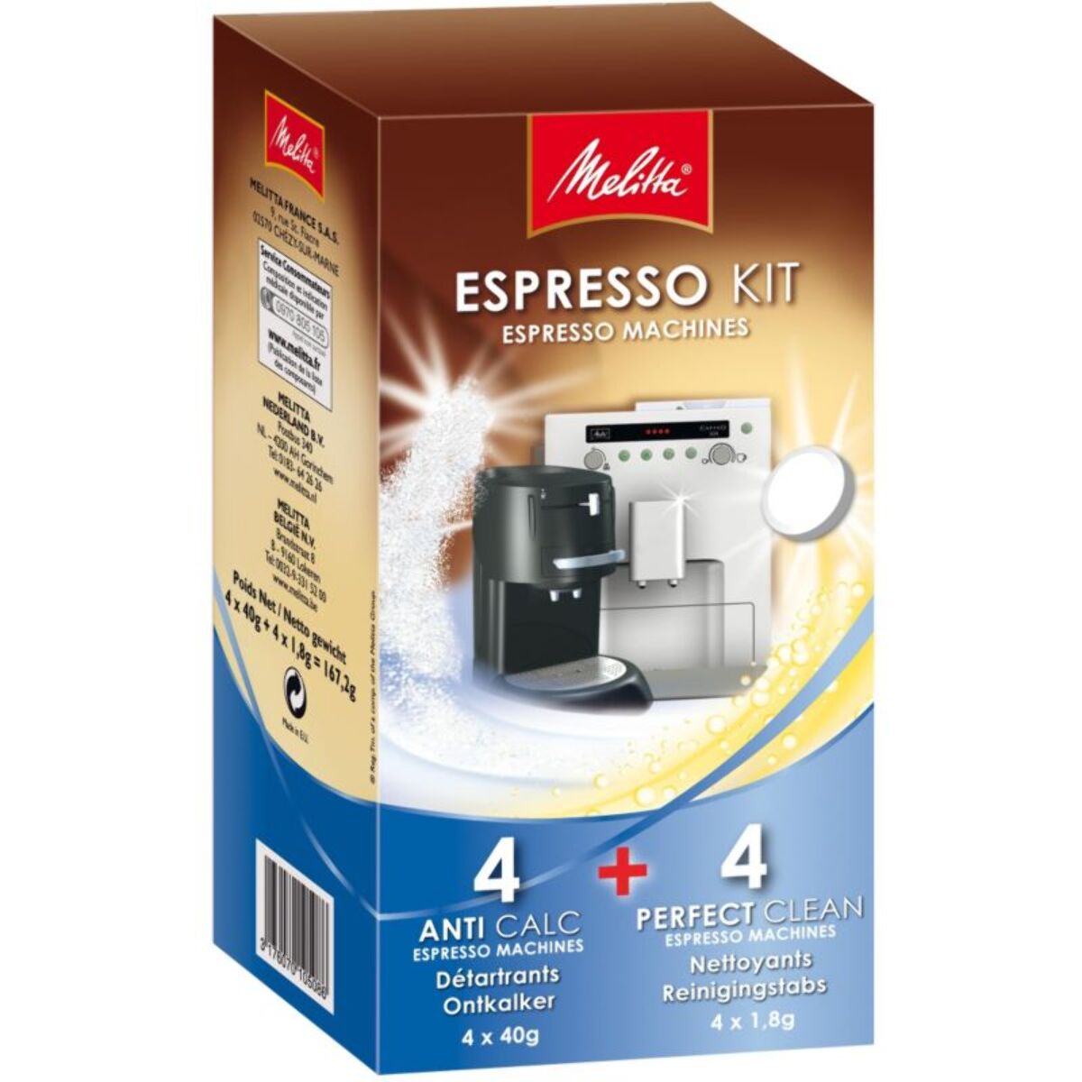 Produit de Nettoyage MELITTA Espresso Kit 4 détartrants + 4 nettoyant