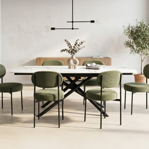 Table à manger extensible 6/8 couverts en céramique effet Marbre - HYDRA