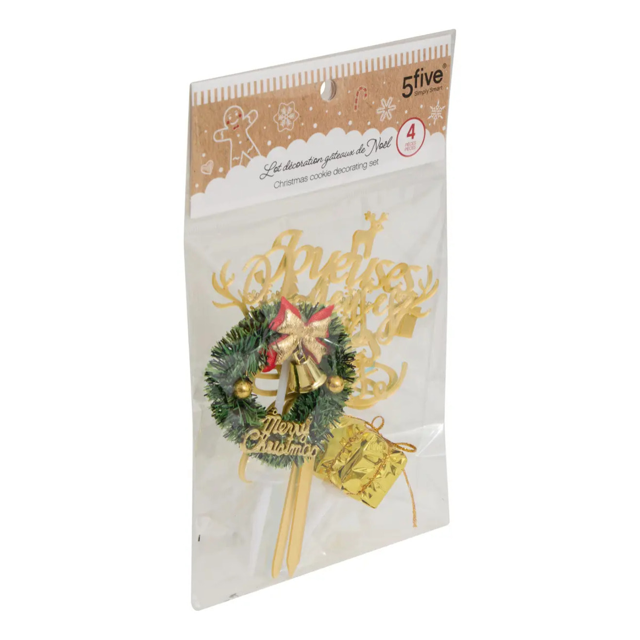 Lot de 4 décorations pâtisserie Noël