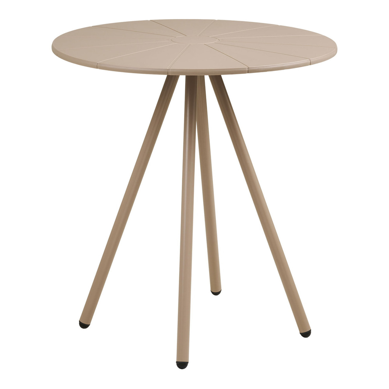 Tavolo bistro Barletta in polipropilene e acciaio taupe ø70 cm
