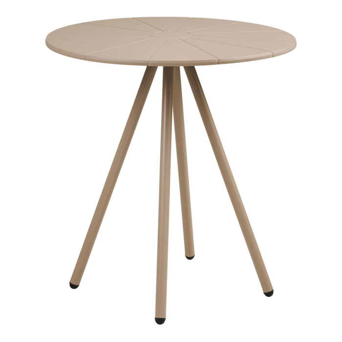 Tavolo bistro Barletta in polipropilene e acciaio taupe ø70 cm
