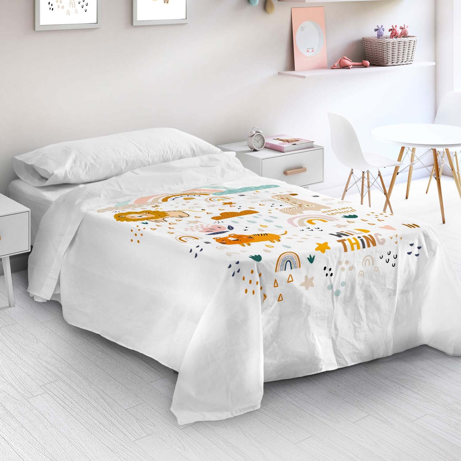 Naturals - Juego de Sábanas Estampadas - Incluye 1 Funda de Almohada + 1 Sábana Bajera - 100% Algodón - Obini