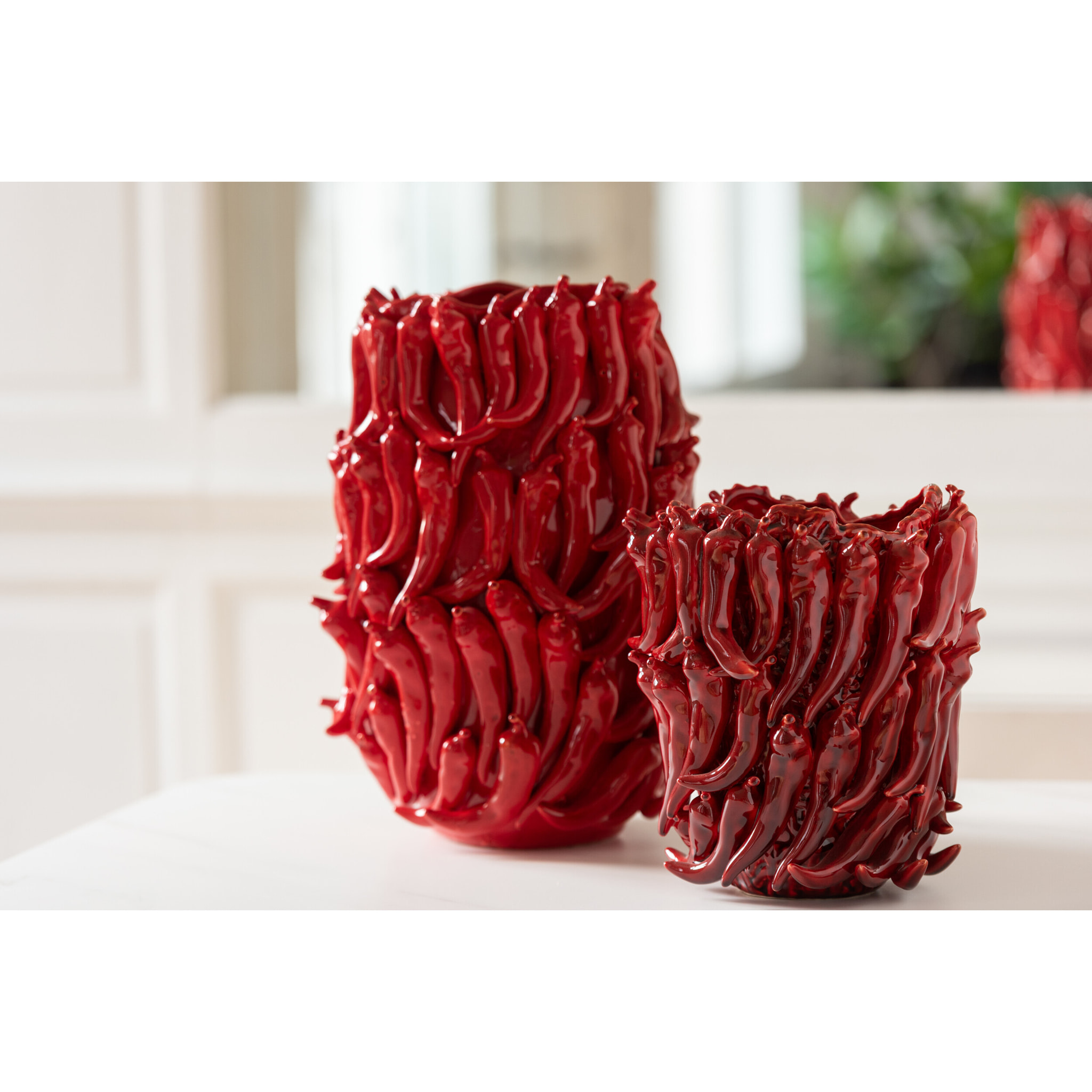 J-Line vase Piments - porcelaine - rouge - extra large