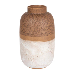 Florero Ceramica Marron Blanco 20x20x34 Cm
