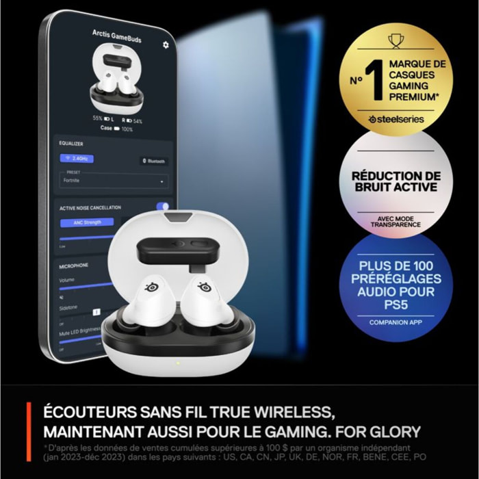 Casque gamer STEELSERIES Arctis GameBuds Blanc