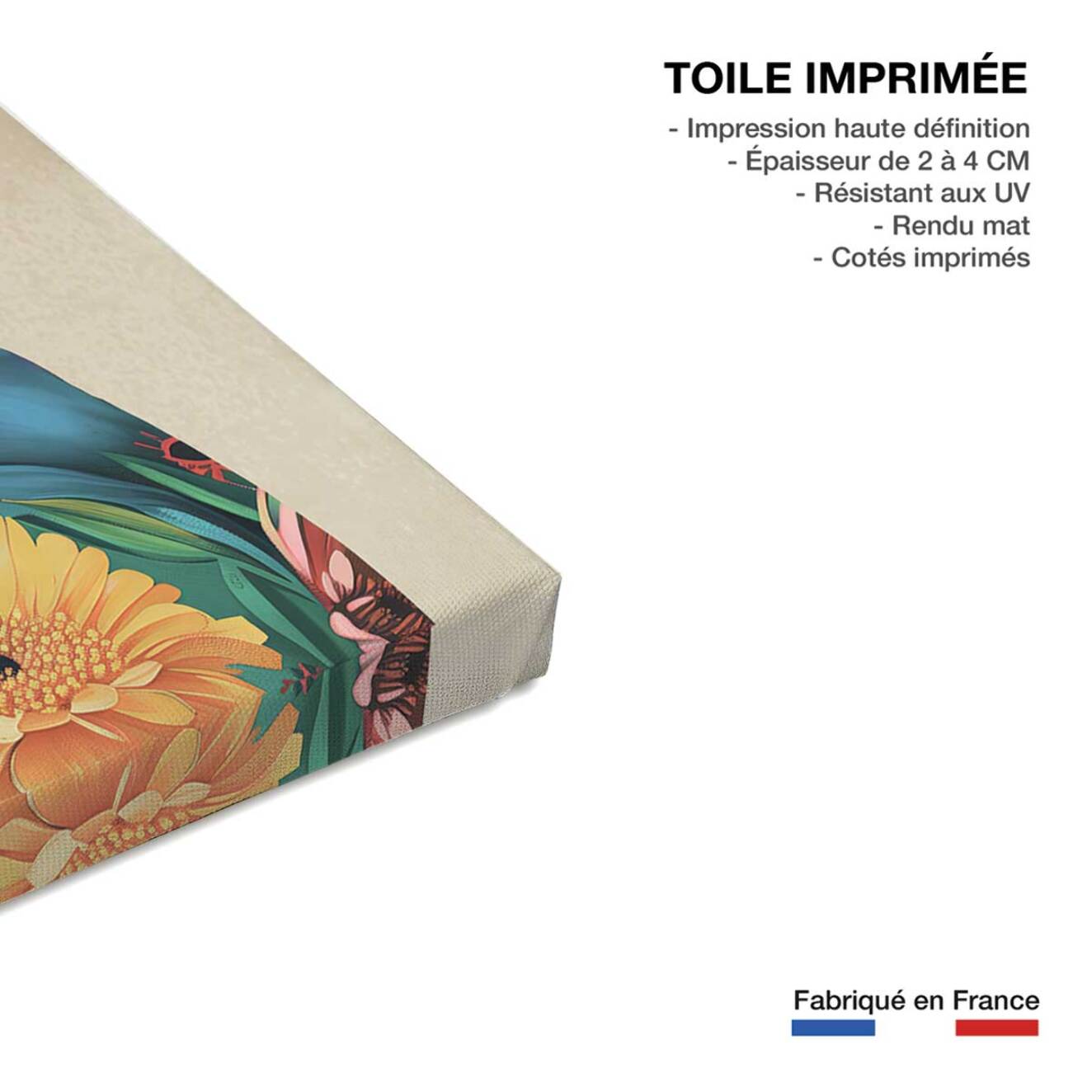 Tableau fleurs andalouse  Toile imprimée