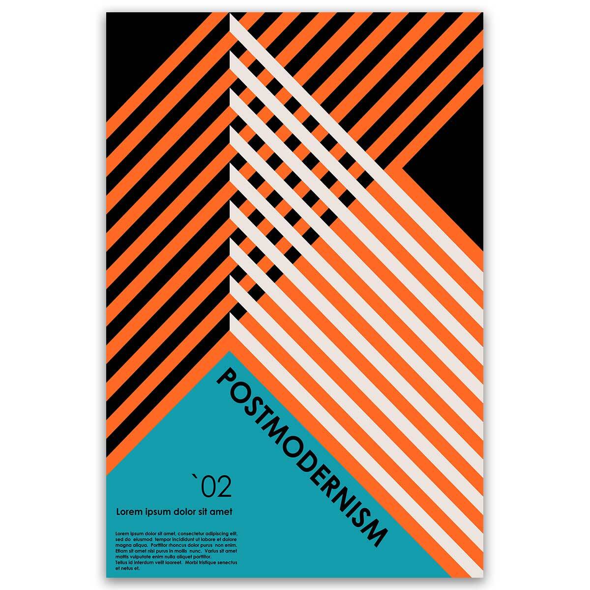 Tableau Postmodernism lignes diagonales Toile imprimée
