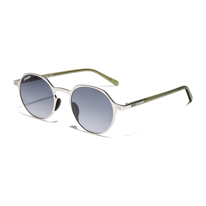 Gafas De Sol D. Franklin Ultra Light S Round Metal Silver / Gradient Smoke