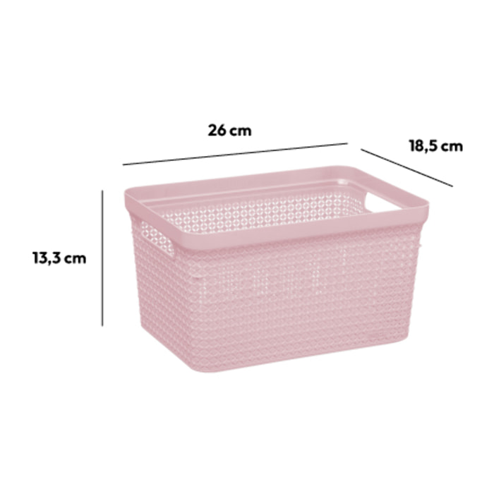 Panier en plastique 5L - Rose Scandi