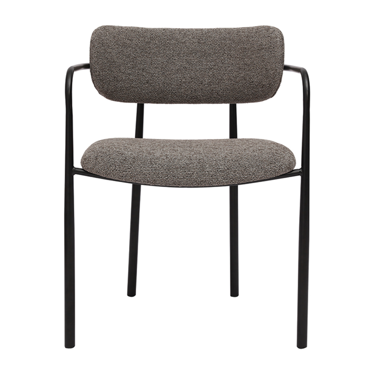 Chaises en tissu texturé taupe et métal noir (lot de 2) SWIFT