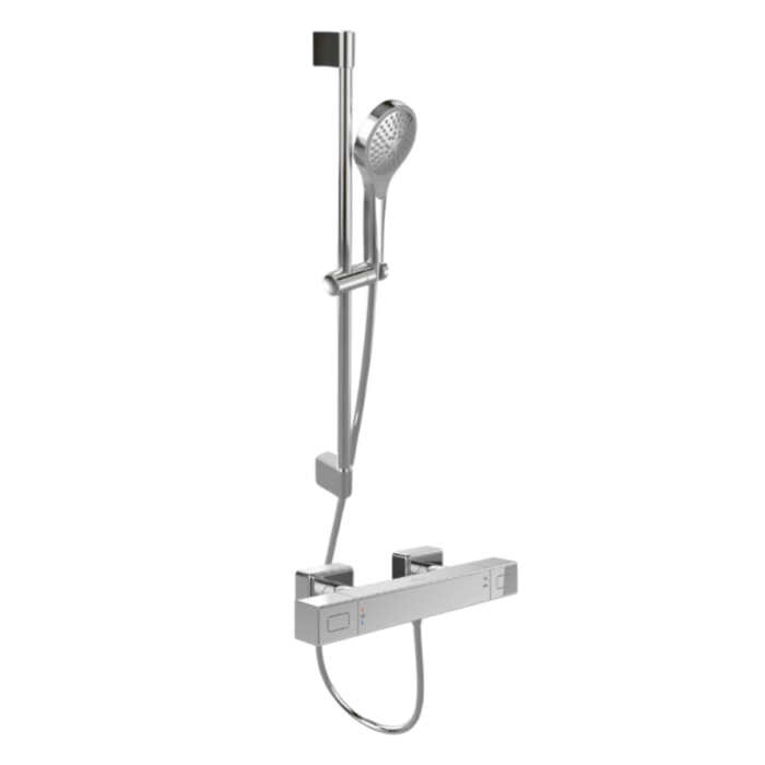 Mitigeur douche thermostatique VILLEROY ET BOCH Universal rectangle + Ensemble de douche Verve Showers 3 jets