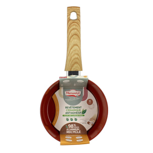 Casserole 16cm en aluminium recyclé brique - tous feux COLORAMA