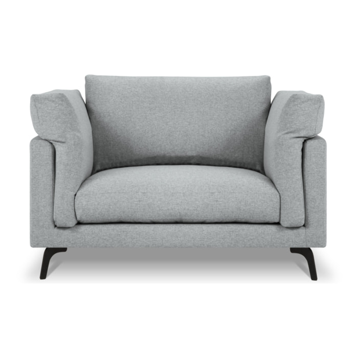 Fauteuil xl "Camille" en tissu structurel gris clair