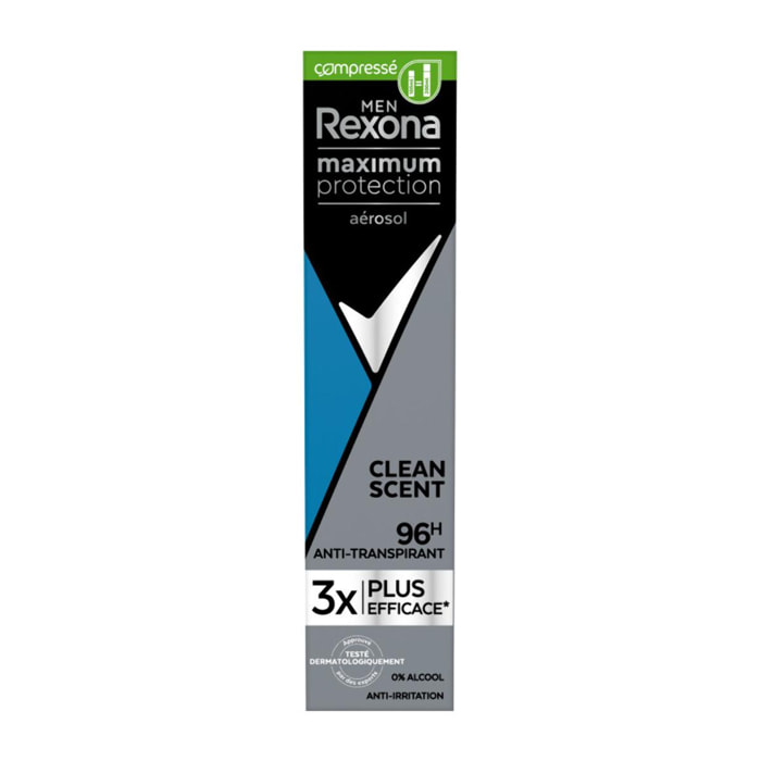 Pack de 3 - REXONA MEN Déodorant Homme Spray Anti-transpirant Clean Scent 100 ml