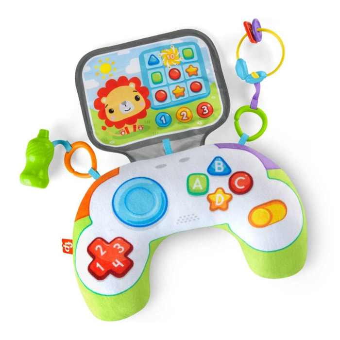 Fisher Price Cuscino Baby Gamer giocattolo sensoriale per giocare distesi sul pancino, dalla nascita in su unisex Fisher-Price Multicolor