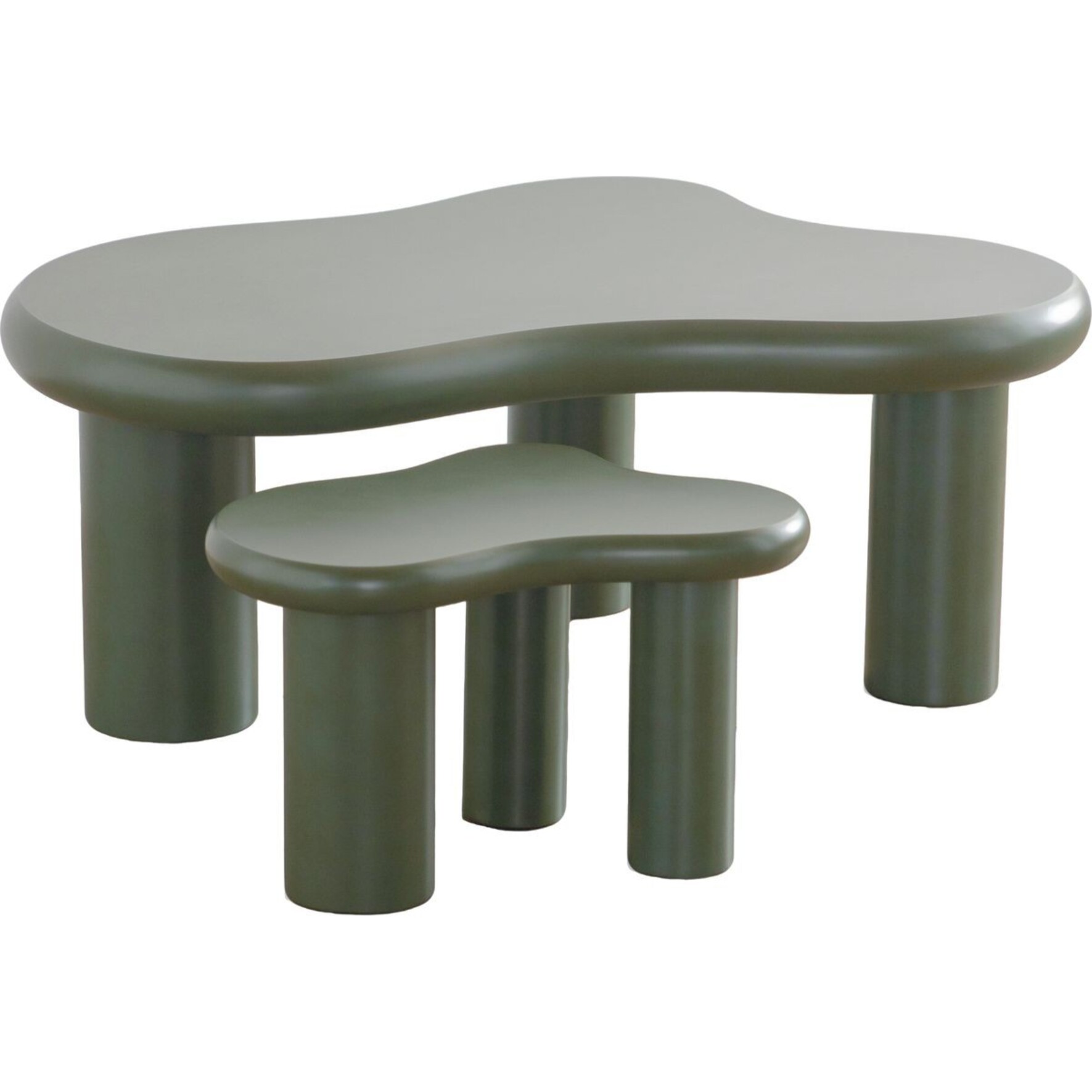 Lot de 2 tables basses organiques gigognes - WAVE