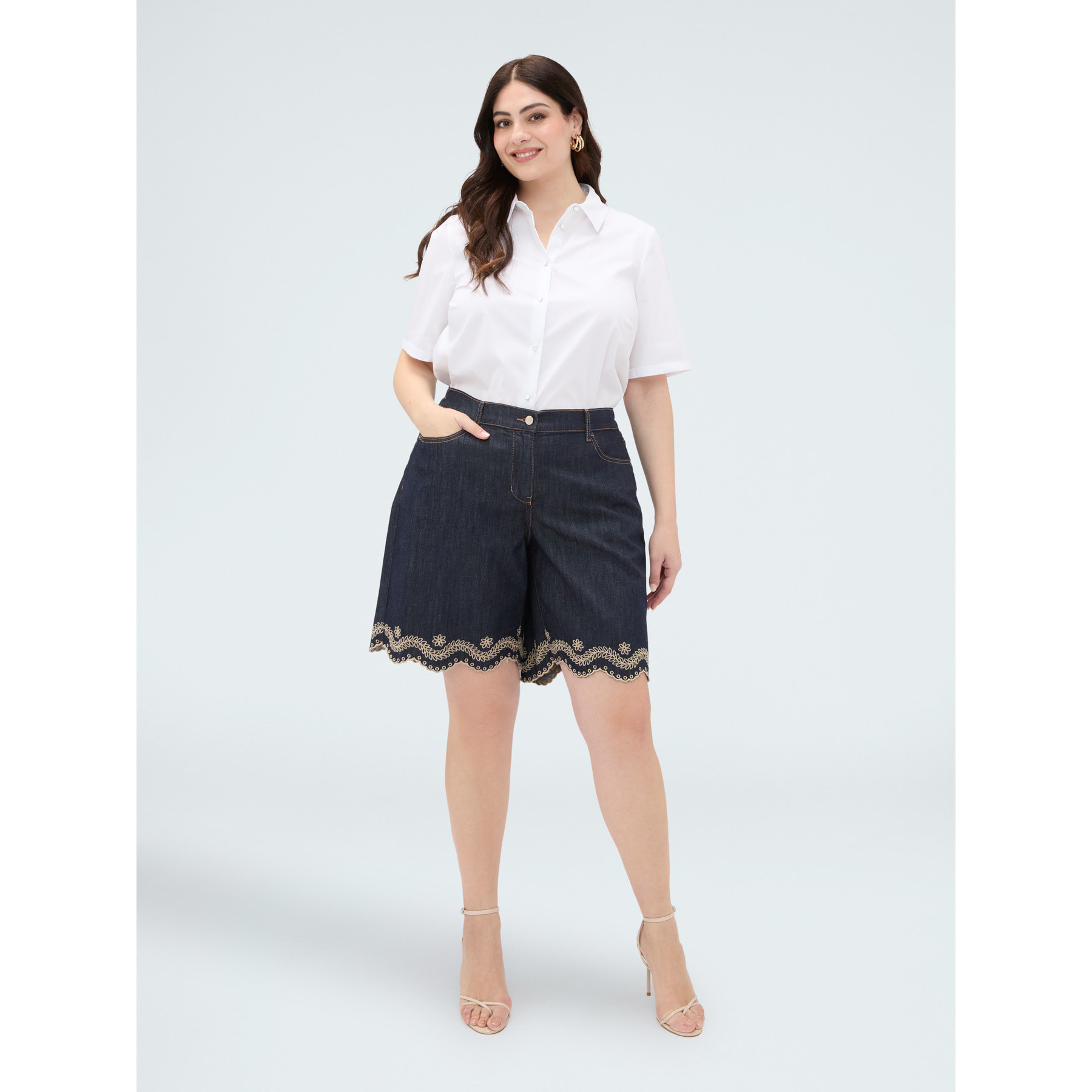Fiorella Rubino - Camicia in popeline di cotone - Bianco