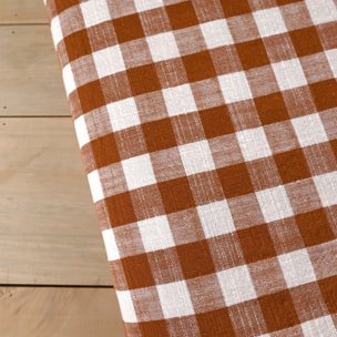 Édredon réversible coton flammé motifs rayures et vichy LOURMARIN - Terracotta