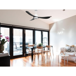 Ventilateur de plafond Réversible  Thermostat Dimmable Wifi Moteur à courant continu Toits en pente Télécommande Lumière à trois tons Hypersilence Mémoire