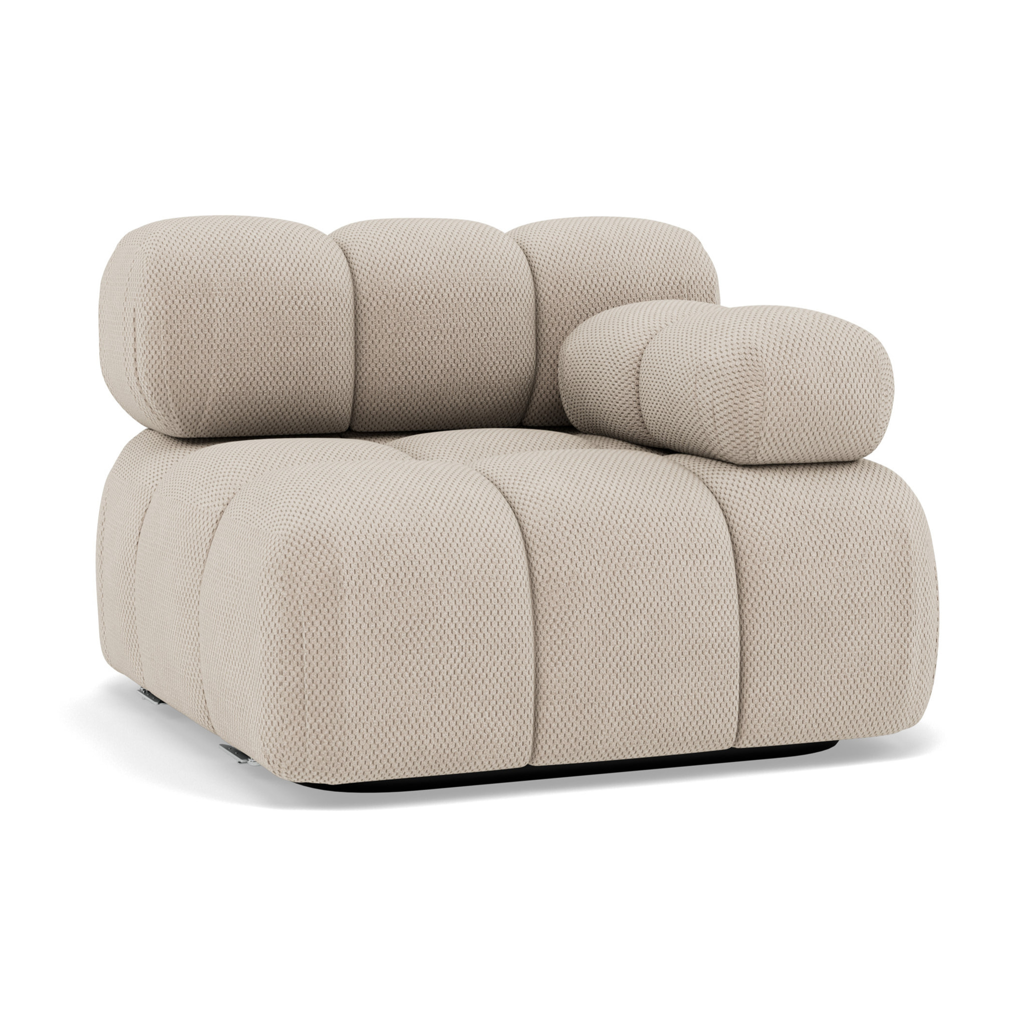 Ruby - module d'assise droit en velours texturé - Beige